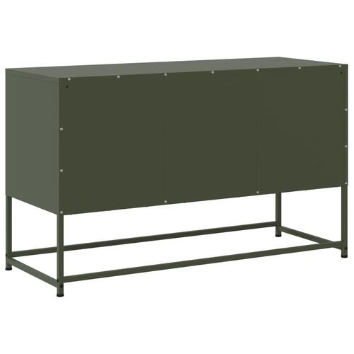 Tv-bord 100,5x39x60,5 cm stål olivengrøn
