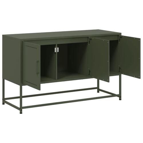 Tv-bord 100,5x39x60,5 cm stål olivengrøn