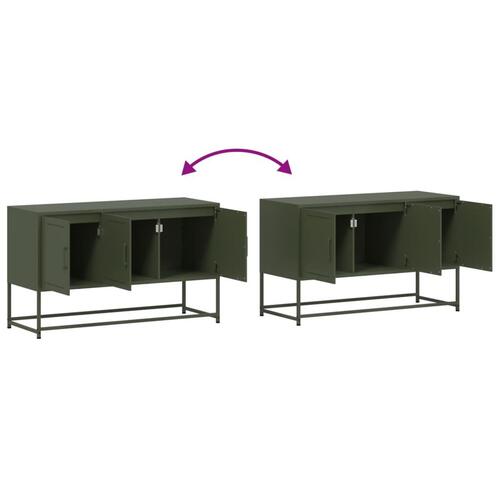 Tv-bord 100,5x39x60,5 cm stål olivengrøn