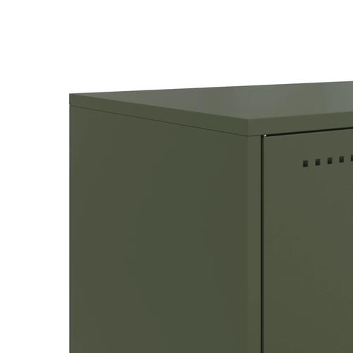 Tv-bord 100,5x39x60,5 cm stål olivengrøn