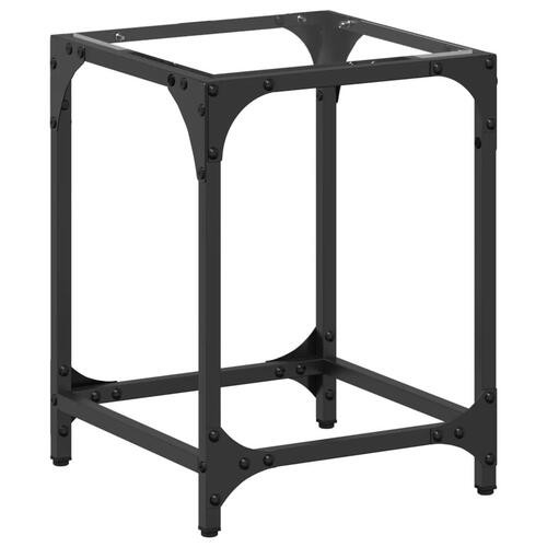 Sofabord med transparent glastop 30x30x40 cm stål