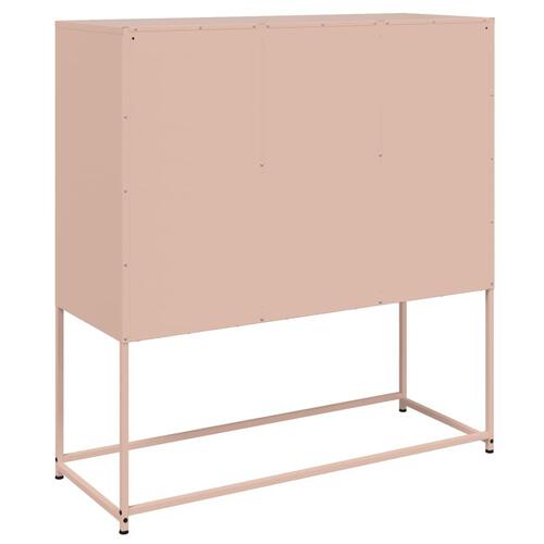 Skænk 100,5x39x107 cm stål lyserød