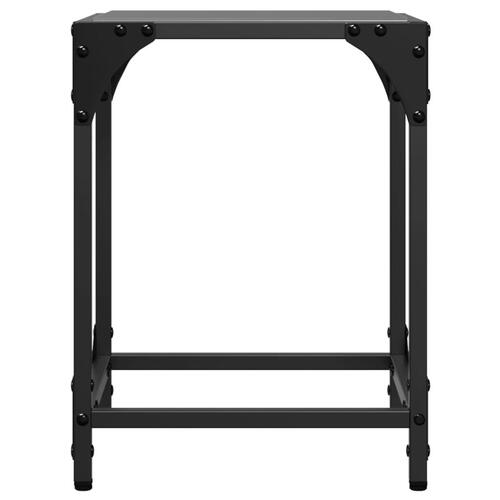 Sofabord med sort glastop 30x30x40 cm stål