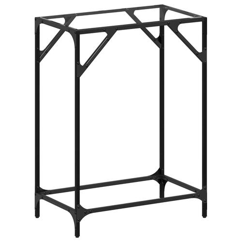 Konsolbord med transparent glastop 60x35x81 cm stål