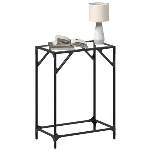 Konsolbord med transparent glastop 60x35x81 cm stål