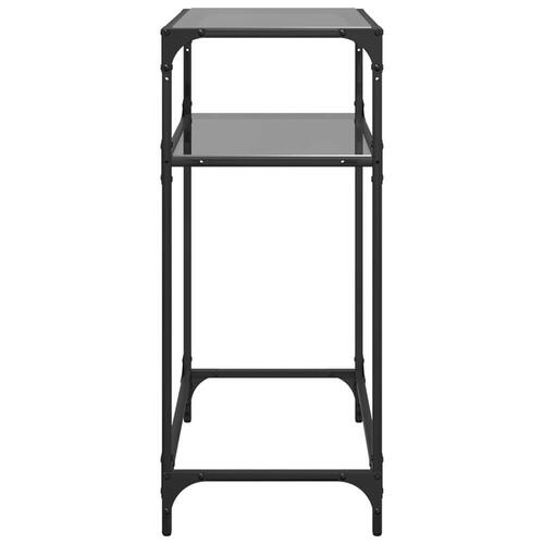 Konsolbord med sort glastop 60x35x81 cm stål