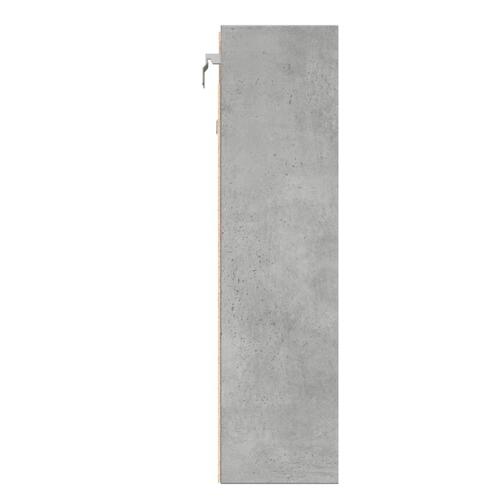 Vitrineskab 100x15x58 cm konstrueret træ betongrå