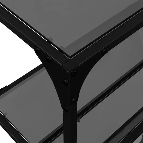 Konsolbord med sort glastop 194,5x30x81 cm stål