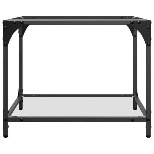 Sofaborde med transparent glastop 2 stk 50x50x40 cm stål