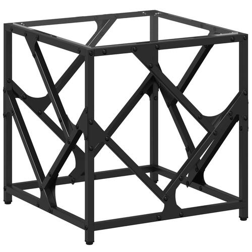Sofabord med transparent glastop 40x40x41 cm stål