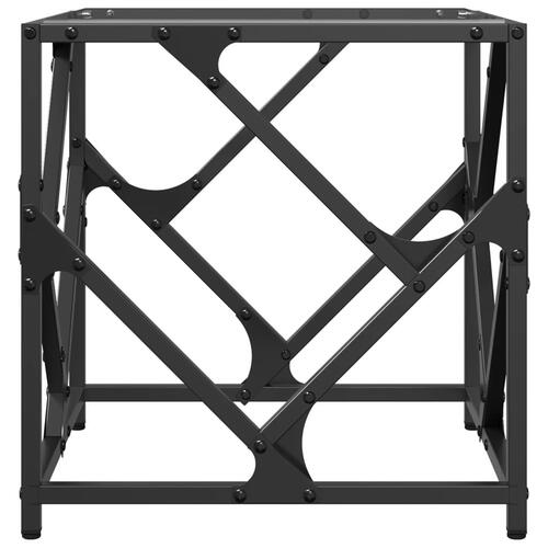 Sofabord med transparent glastop 40x40x41 cm stål
