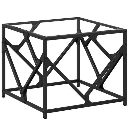 Sofabord med transparent glastop 50x50x41 cm stål