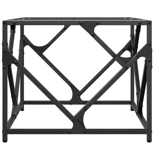 Sofabord med transparent glastop 50x50x41 cm stål