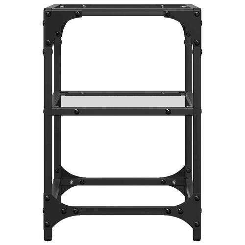 Sofaborde 2 stk. med transparent glastop 30x30x45 cm stål