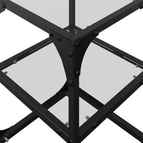 Sofaborde 2 stk. med transparent glastop 30x30x45 cm stål