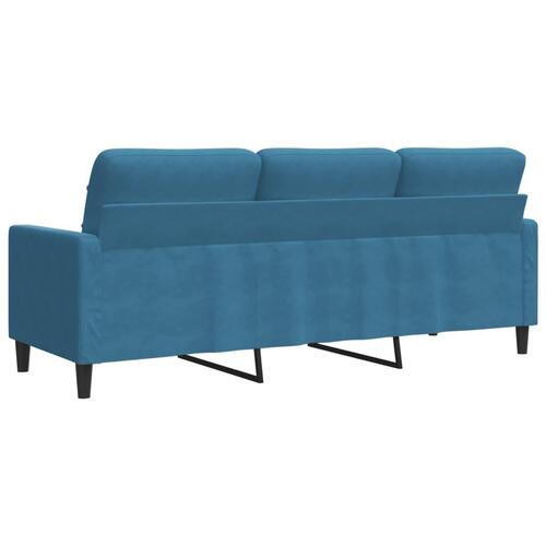 3-personers sofa 180 cm velour blå