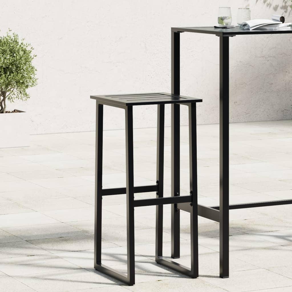 Barstole - 2 stk. i pulverlakeret stål, sort, 38×38×80 cm billede