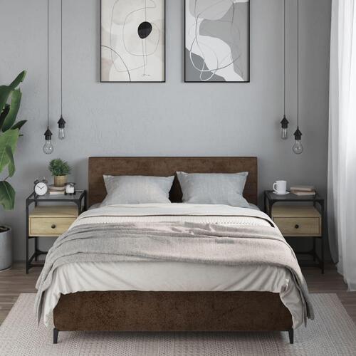 Sengeborde 2 stk. 40x40x55 cm konstrueret træ sonoma-eg