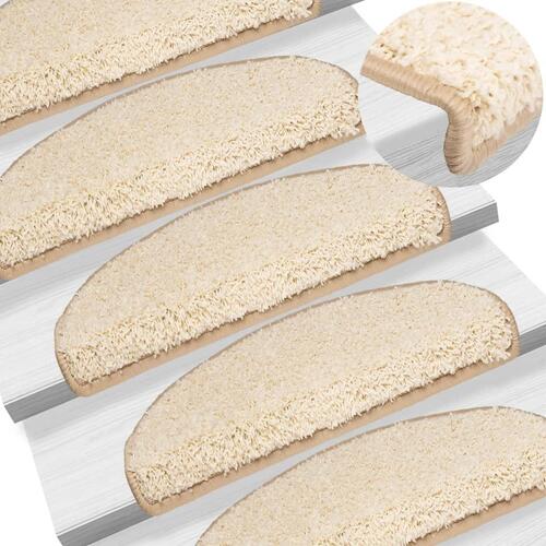 Trappemåtter 10 stk. 65x21x4 cm cremefarvet