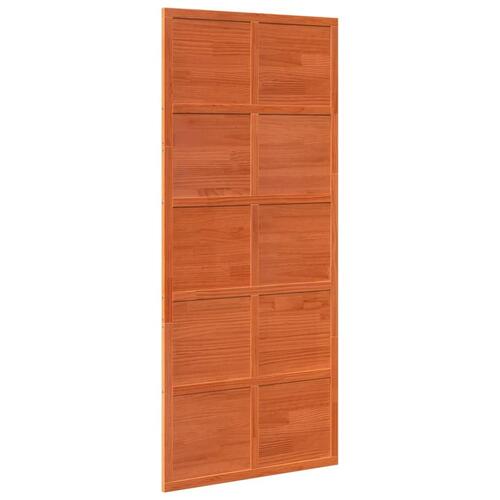 Skydedør 90x208 cm massivt fyrretræ gyldenbrun