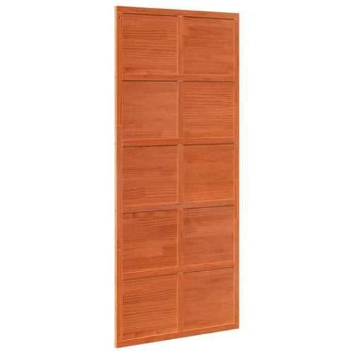 Skydedør 90x208 cm massivt fyrretræ gyldenbrun