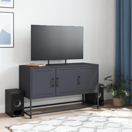 Tv-bord 100,5x39x60,5 cm stål antracitgrå
