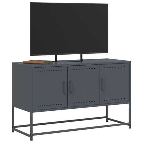 Tv-bord 100,5x39x60,5 cm stål antracitgrå
