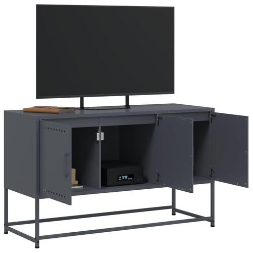 Tv-bord 100,5x39x60,5 cm stål antracitgrå
