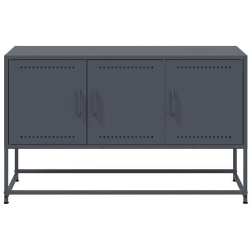 Tv-bord 100,5x39x60,5 cm stål antracitgrå