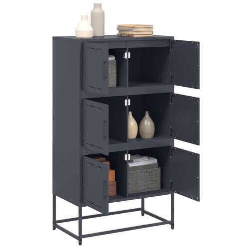 Skænk 68,5x38,5x123,5 cm stål antracitgrå