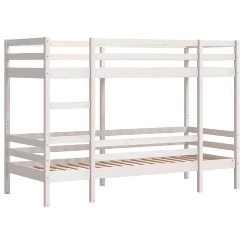 Køjeseng 80x200 cm massivt fyrretræ hvid