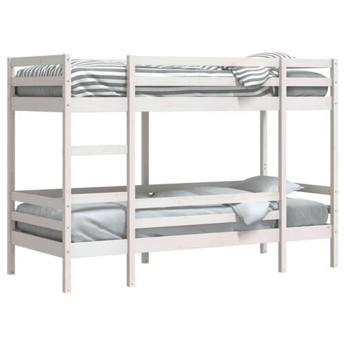 Køjeseng 80x200 cm massivt fyrretræ hvid