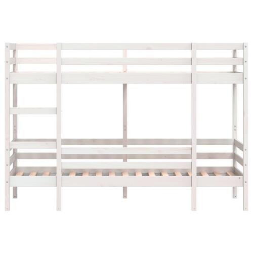 Køjeseng 80x200 cm massivt fyrretræ hvid