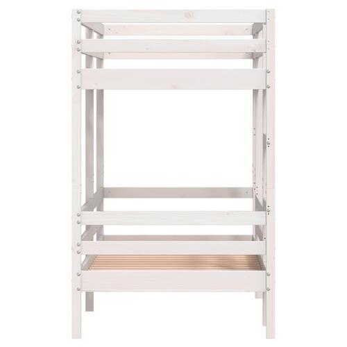 Køjeseng 80x200 cm massivt fyrretræ hvid