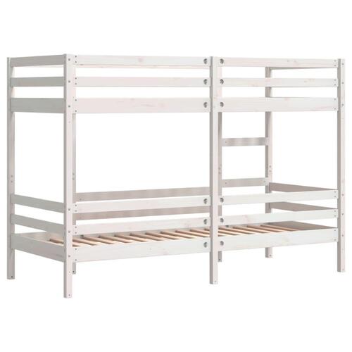 Køjeseng 80x200 cm massivt fyrretræ hvid