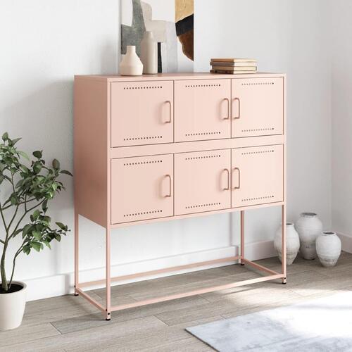 Skænk 100,5x39x107 cm stål lyserød