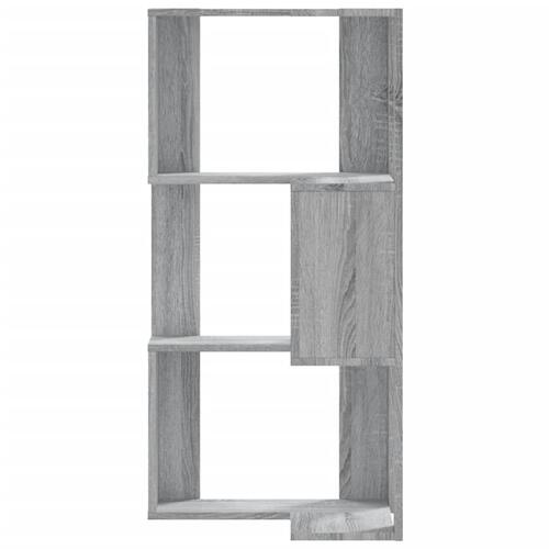 Bogreol til hjørne 50x50x102 cm 3 hylder konstrueret træ