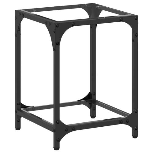 Sofabord med transparent glastop 30x30x40 cm stål