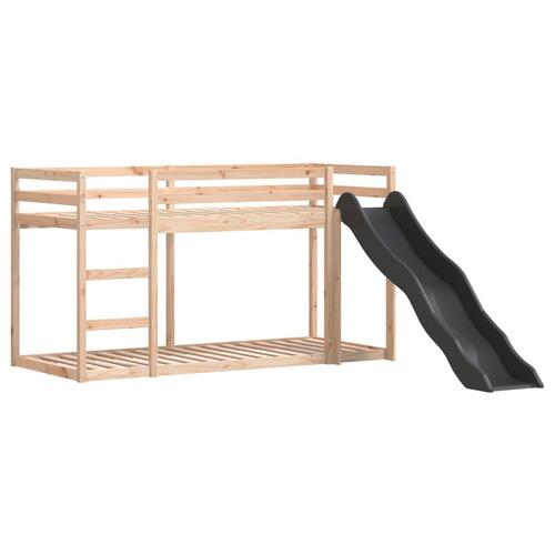Køjeseng med rutsjebane og stige 90x200 cm massivt fyrretræ