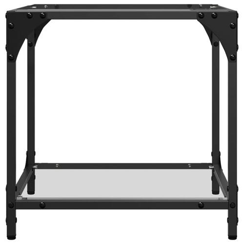 Sofaborde med transparent glastop 2 stk 40x40x40 cm stål