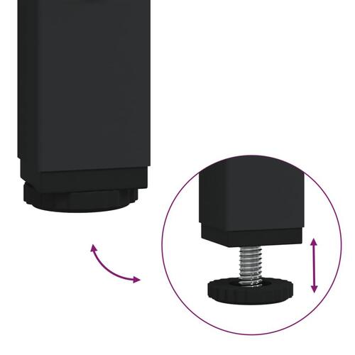 Konsolbord med sort glastop 118,5x30x81 cm stål