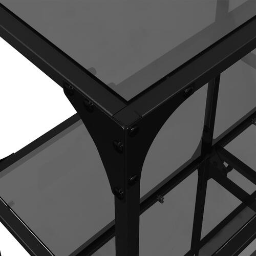 Konsolbord med sort glastop 118,5x30x81 cm stål