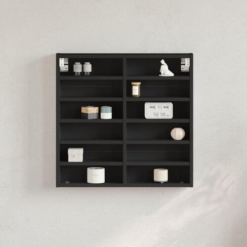 Vitrineskab 60x8,5x58 cm konstrueret træ sort