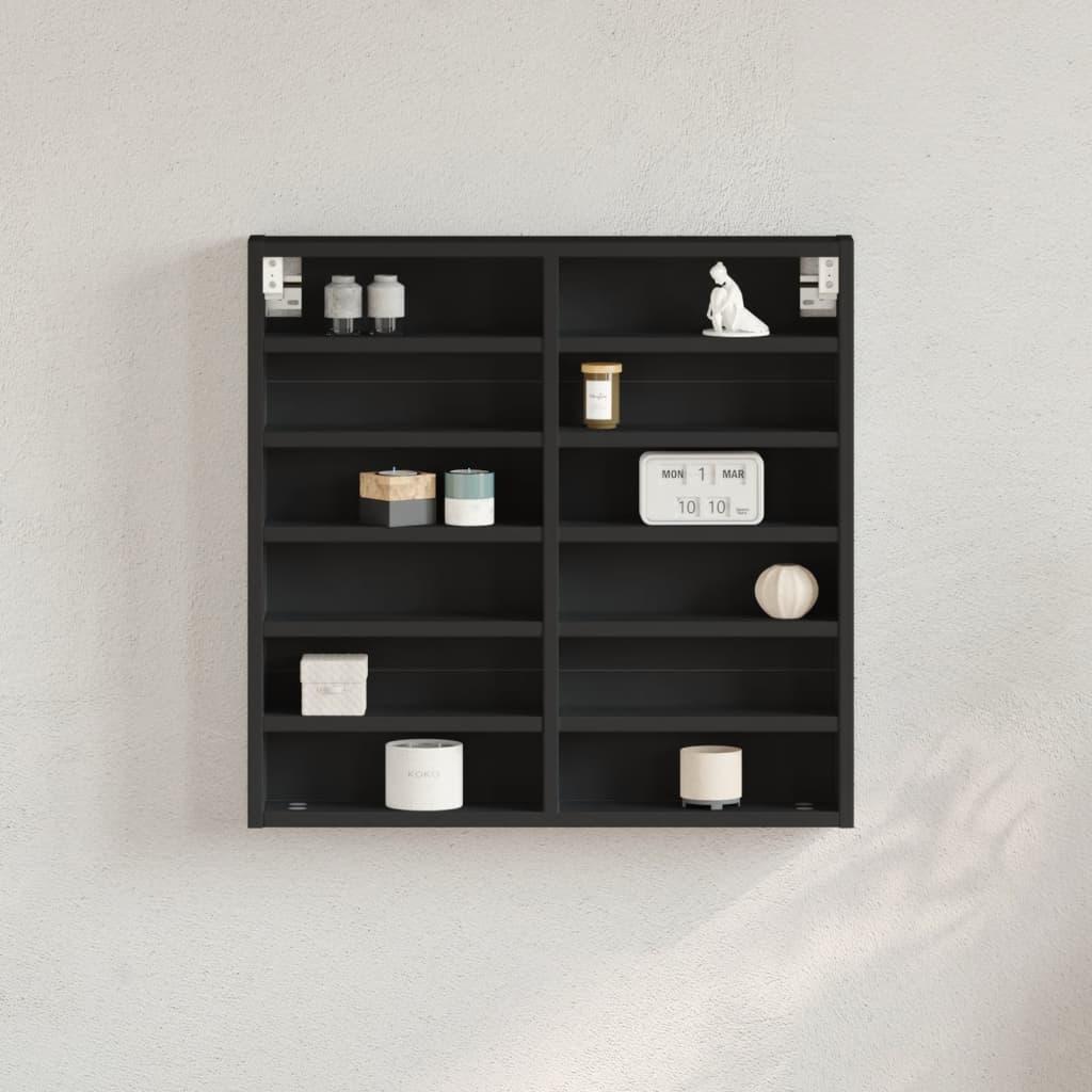 Vitrineskab 60x8,5x58 cm konstrueret træ sort