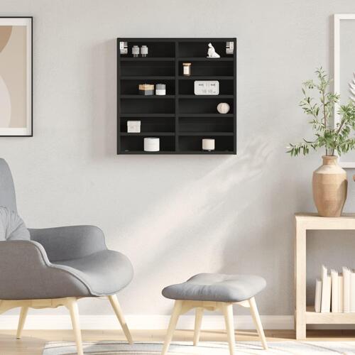 Vitrineskab 60x8,5x58 cm konstrueret træ sort