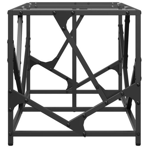 Sofabord med transparent glastop 78,5x40x41 cm stål
