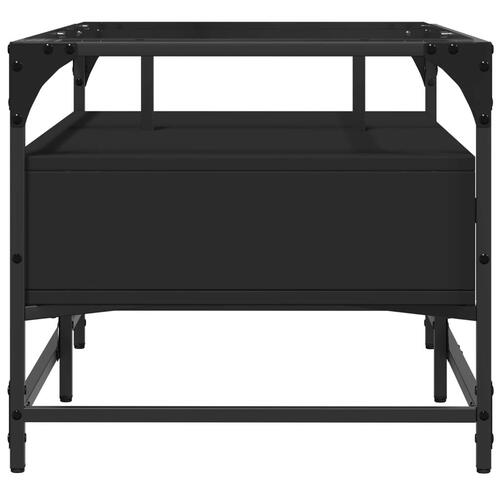 Sofabord med sort glastop 98,5x50x45 cm stål