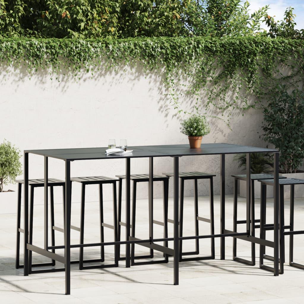 Barbord 200x100x110 cm pulverlakeret stål sort billede