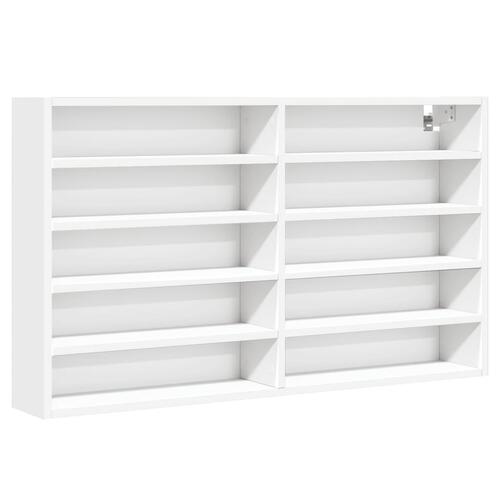 Vitrineskab 100x15x58 cm konstrueret træ hvid