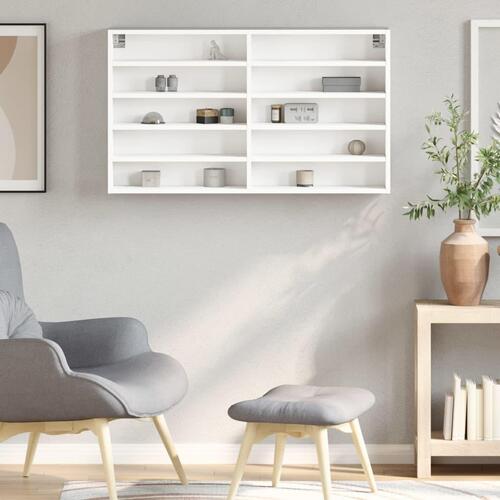 Vitrineskab 100x15x58 cm konstrueret træ hvid